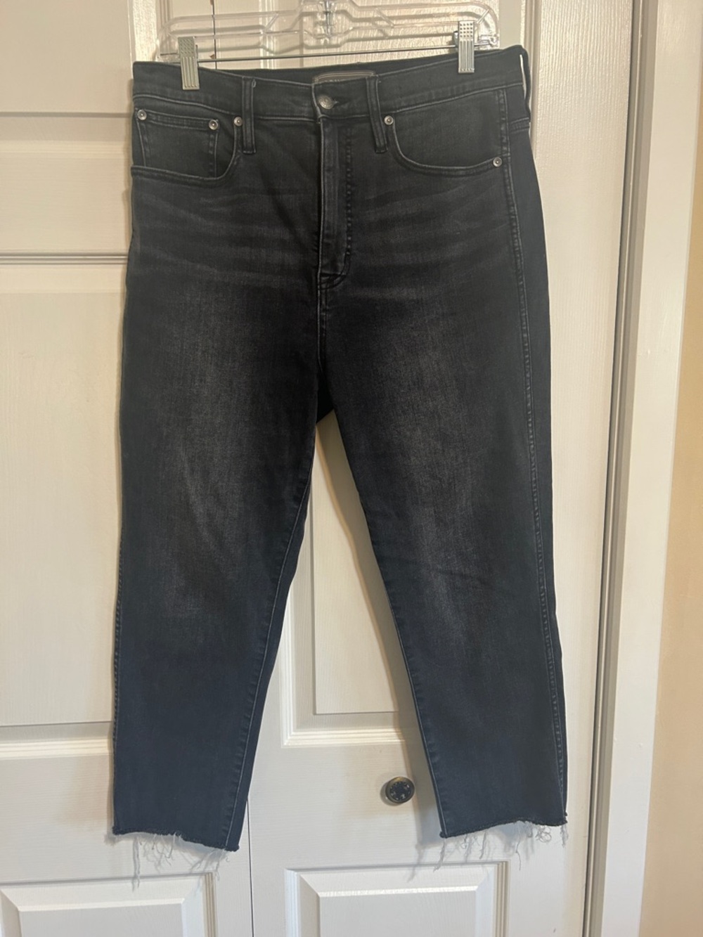 J Crew, point Sur black washed denim pants